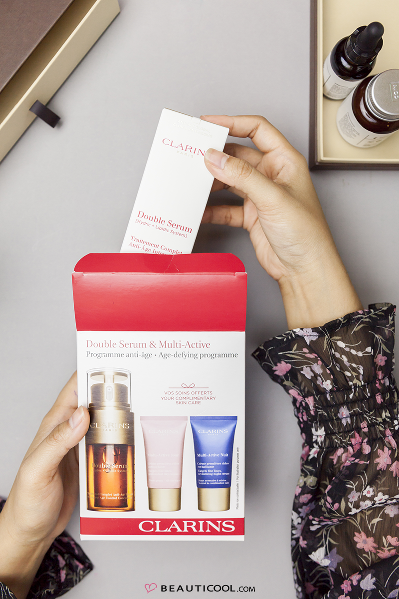 Clarins , Double serum Traitement , Double serum Traitement Complet Anti-age Intensif 30ml , เซรั่มต่อต้านความร่วงโรย ,ผิวเปล่งปลั่งกระจ่างใส 