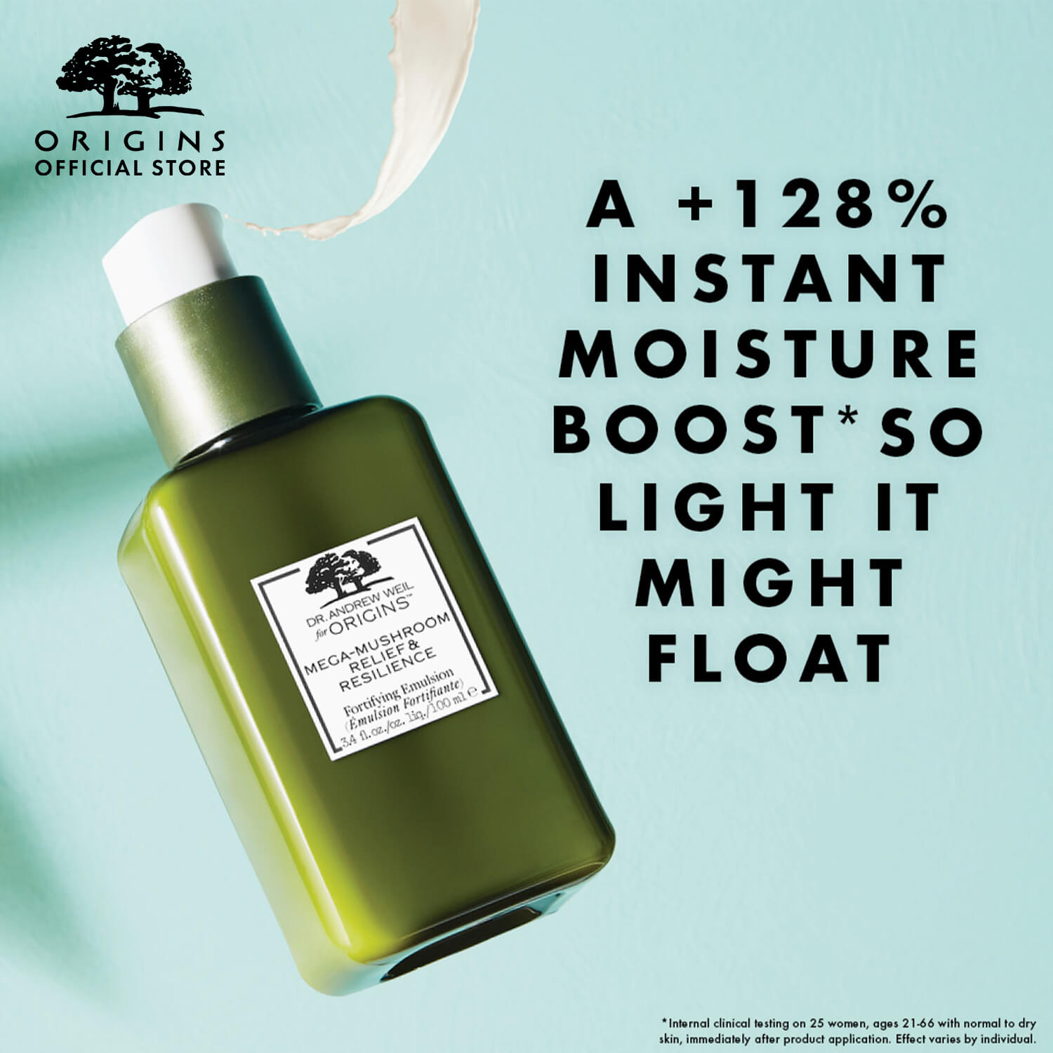 Origins Mega-Mushroom Relief & Resilience Fortifying Emulsion 30 ml อิมัลชั่นเห็ดเนื้อบางเบา ผลิตภัณฑ์ใหม่ที่ช่วยฟื้นบำรุงให้ผิวแลดูสุขภาพดี ช่วยเสริมปราการปกป้องผิวจากมลภาวะให้แข็งแรง พร้อมลดความตึงเครียดของผิว  คุณประโยชน์จากเห็ดหลากสายพันธุ์และเอสเซนเชียลออยล์ใน Mega Mushroom Emultion ปลอบประโลมผิวให้รู้สึกผ่อนคลายเบาสบายอย่างรวดเร็วด้วยเนื้อสัมผัสอิมัลชั่นที่ซึมไว ไม่ทำให้ผิวเหนอะหนะ